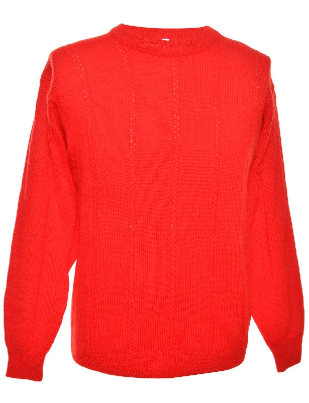 Long Sleeved Red Jumper - M