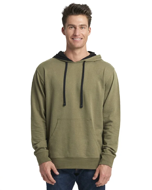 Next Level Unisex French Terry Pullover Hoodie | Miltry Grn/ Blk