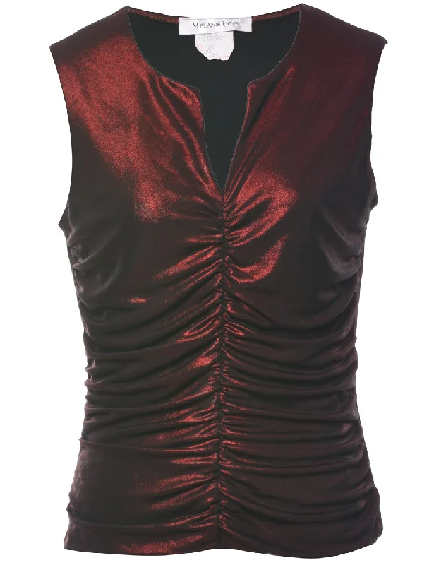 Maroon Y2K Evening Top - M