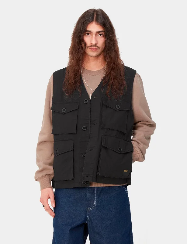 Carhartt-WIP Unity Vest - Black Heavy Enzyme Wash