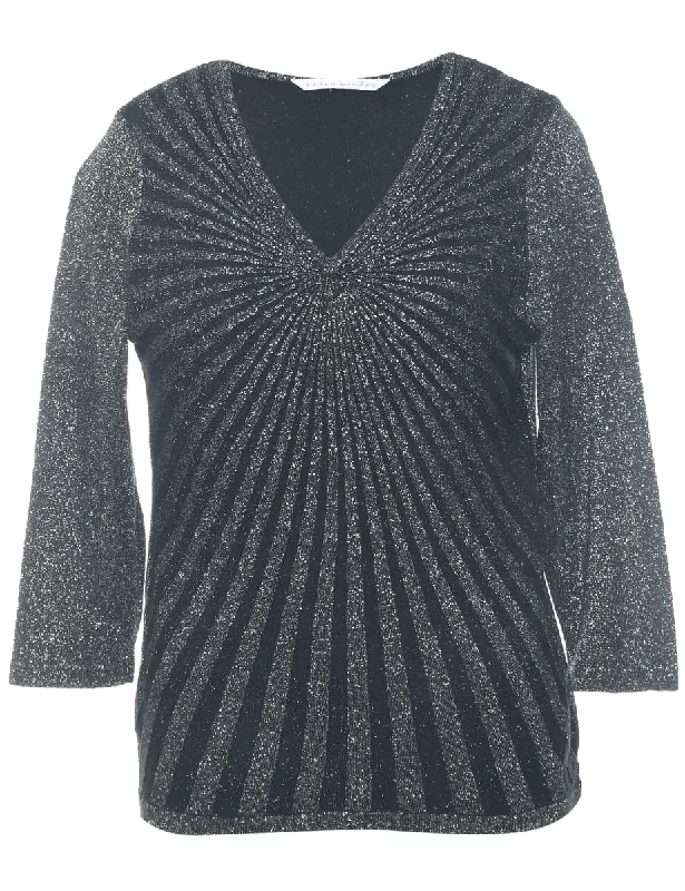 Lurex Thread Pattern Jumper - M