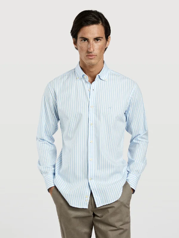 Slim fit 100%BCI cotton striped oxford shirt