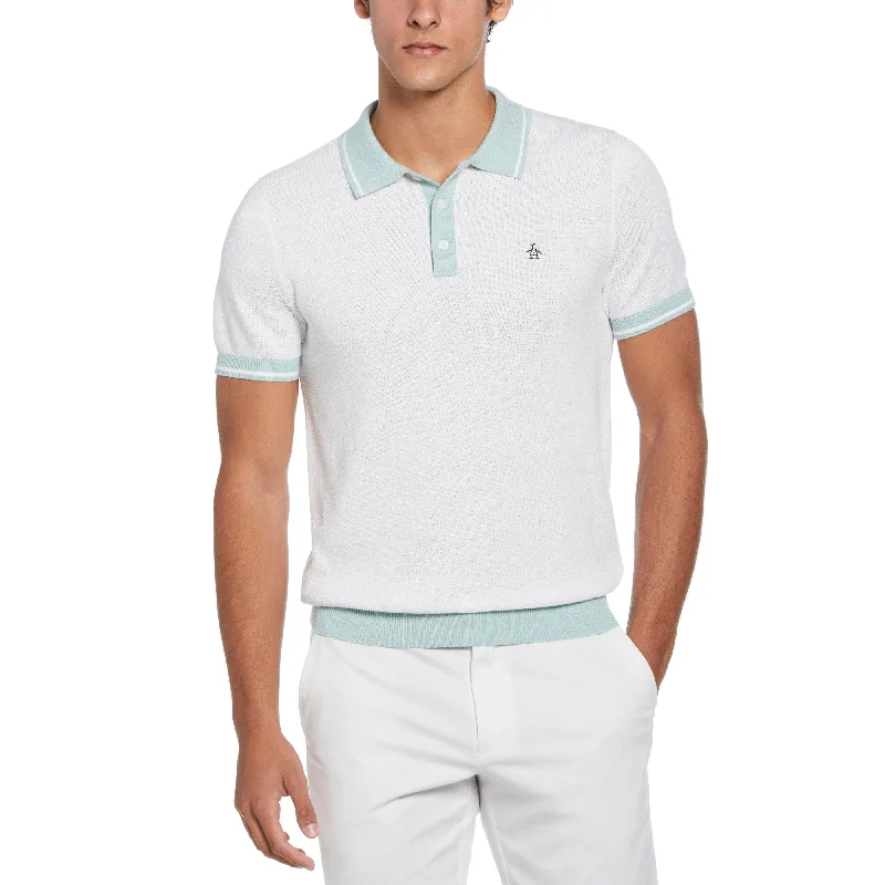 Cotton Honeycomb Sweater Polo