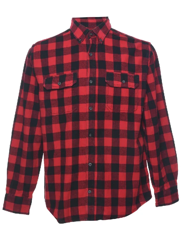 Long Sleeved Checked Shirt - M