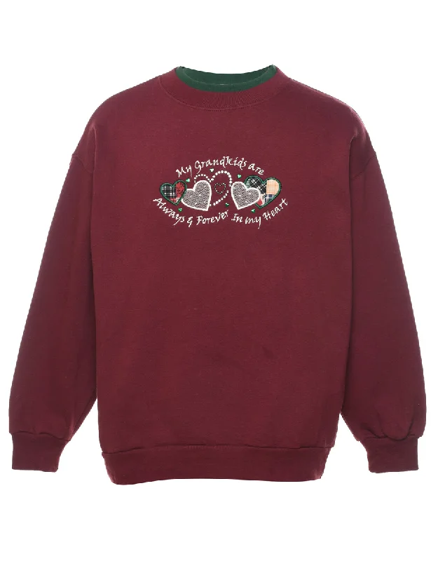 Maroon Christmas Sweatshirt - M