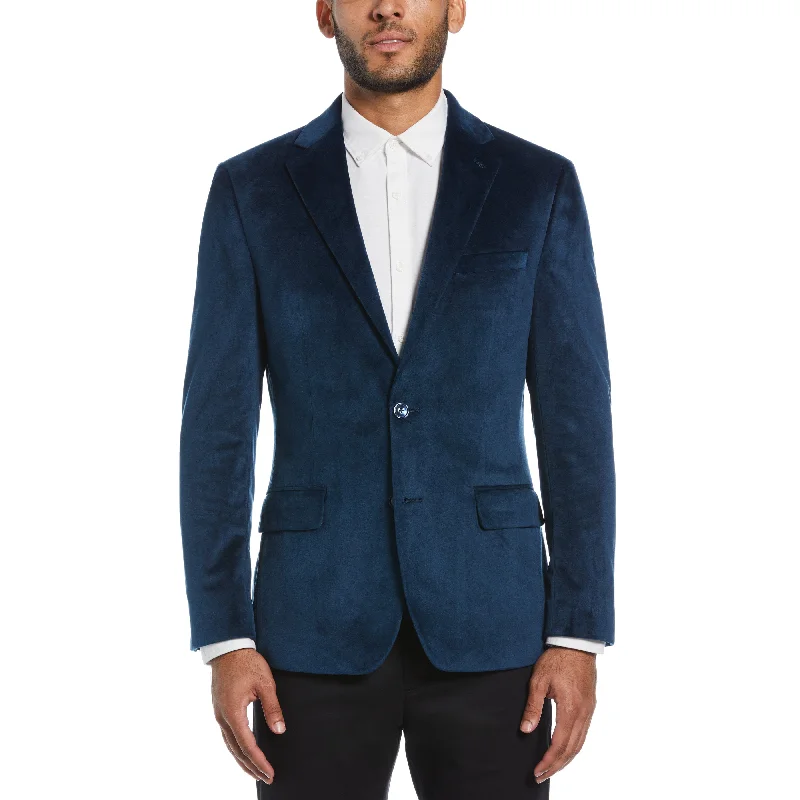 Slim Fit Blue Velvet Sport Coat