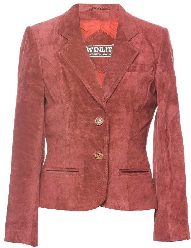 Maroon Suede Jacket - M