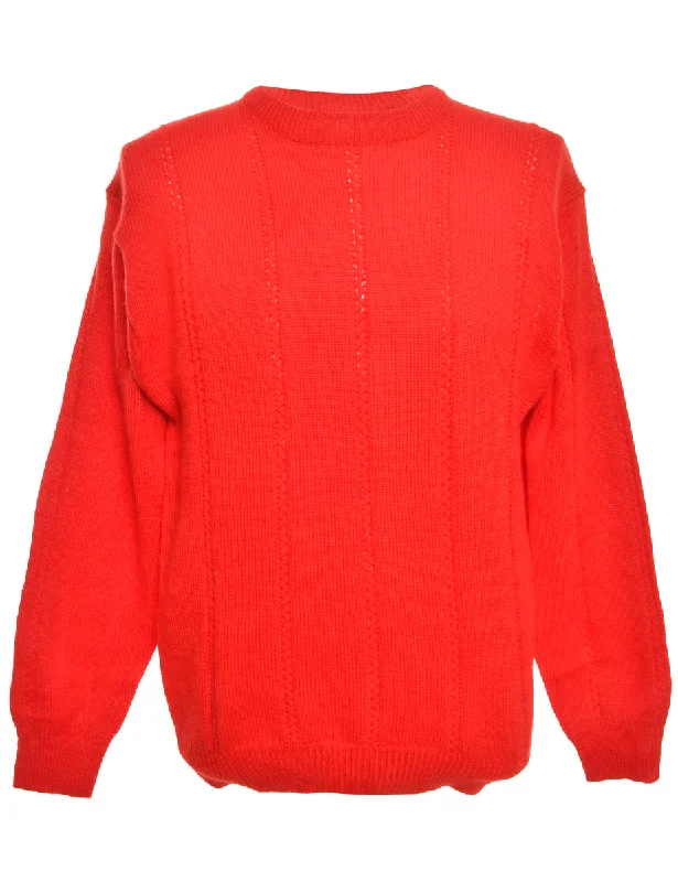 Long Sleeved Red Jumper - M