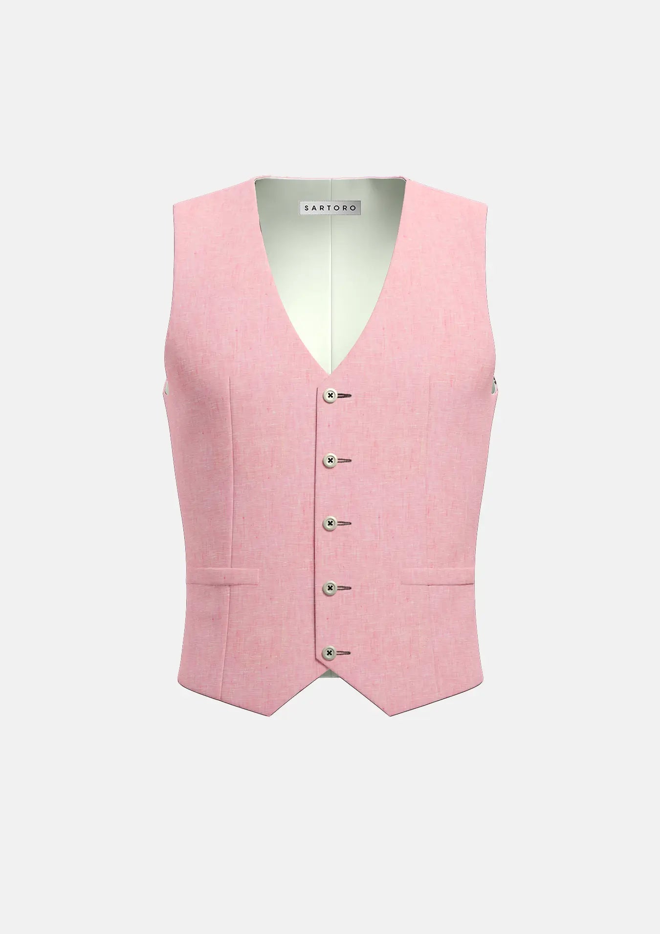 Salmon Linen Vest