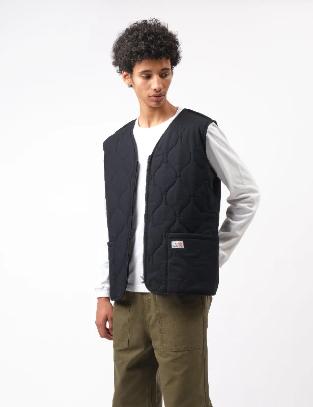 Bhode Quilted Zip Gilet - Black