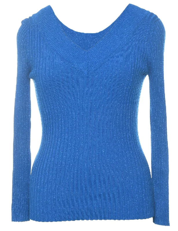 Lurex Thread Pattern Jumper - S