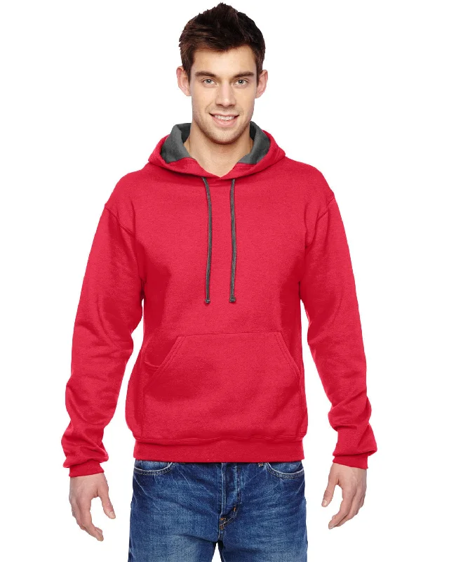 Fruit of the Loom Sofspun Hooded Sweatshirt | Fiery Red