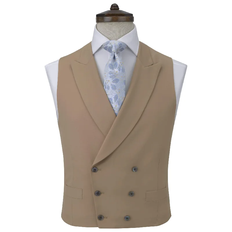 Hayward Buff Royal Gabardine Wool Waistcoat