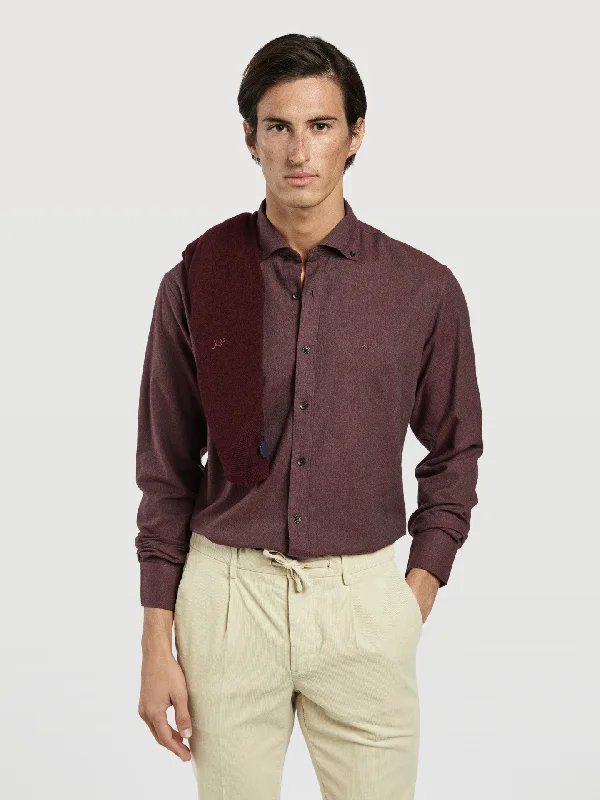 Slim fit casual herringbone shirt