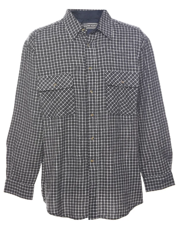 Long Sleeved Checked Shirt - XL