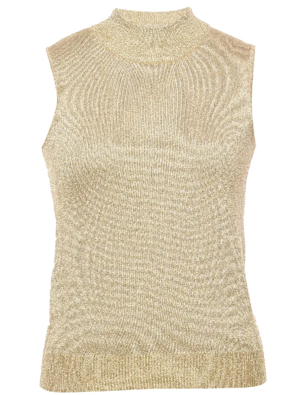 Lurex Thread Pattern Vest - S