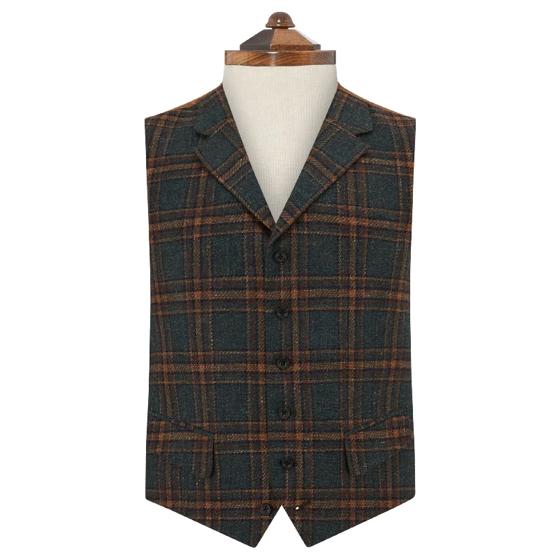 Hadley Green and Beige Check Tweed Waistcoat