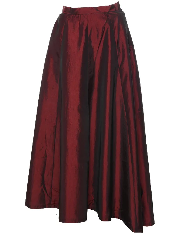 Maroon Maxi Skirt - M