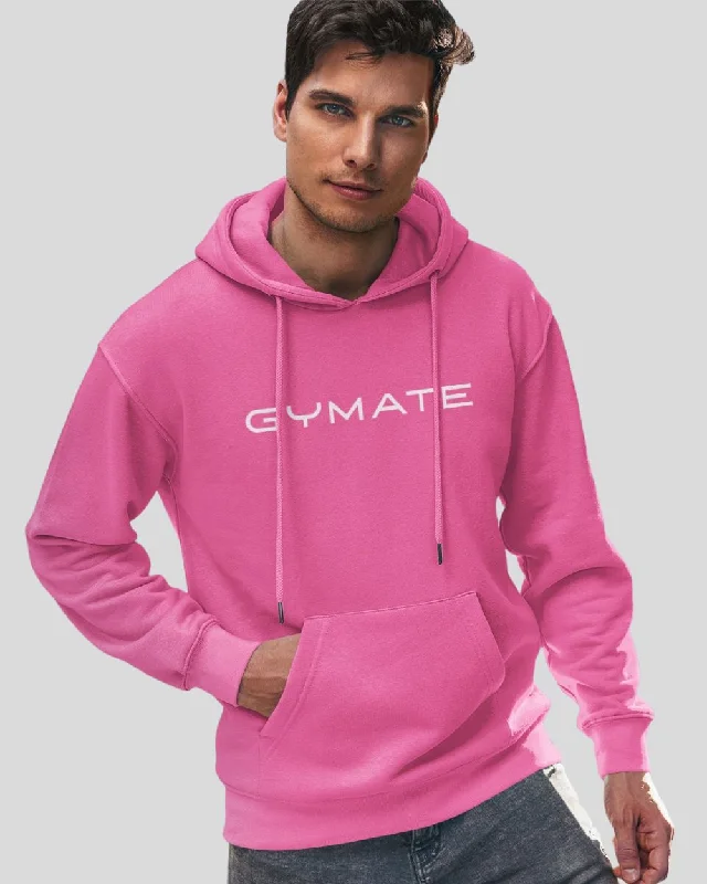 Pink Hoodies Mens Designer Gymate Original [large logo]