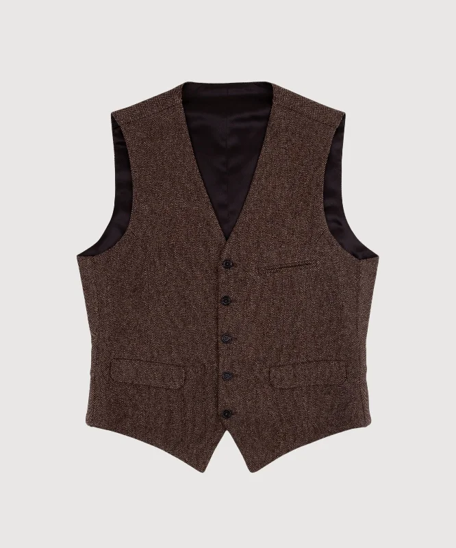 Wool Cashmere Herringbone Vest