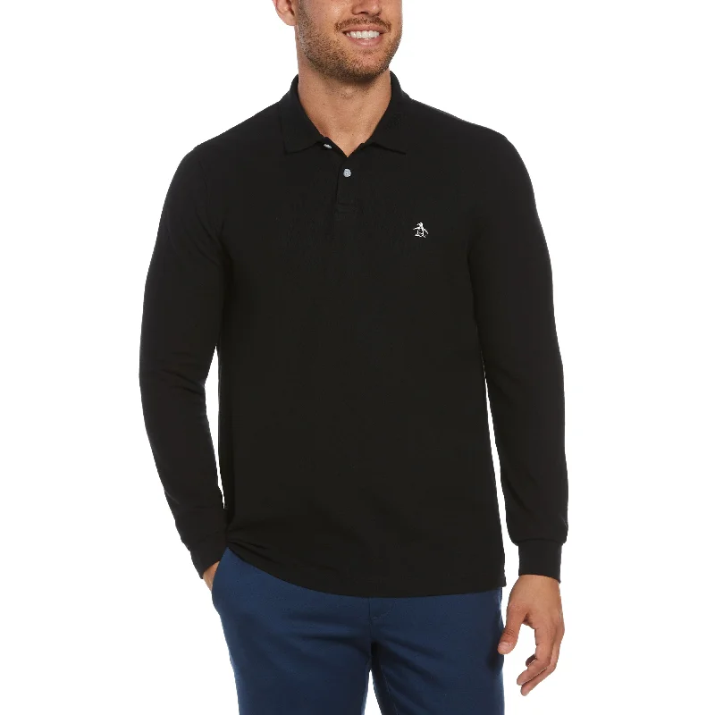 Long Sleeve Pique Polo