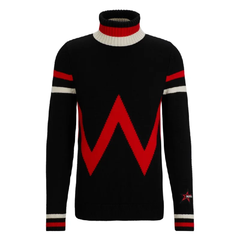 BOSS x Perfect Moment virgin-wool sweater with stripe intarsia