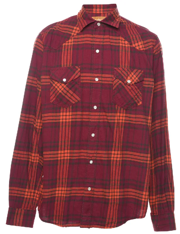 Maroon Checked Shirt - M