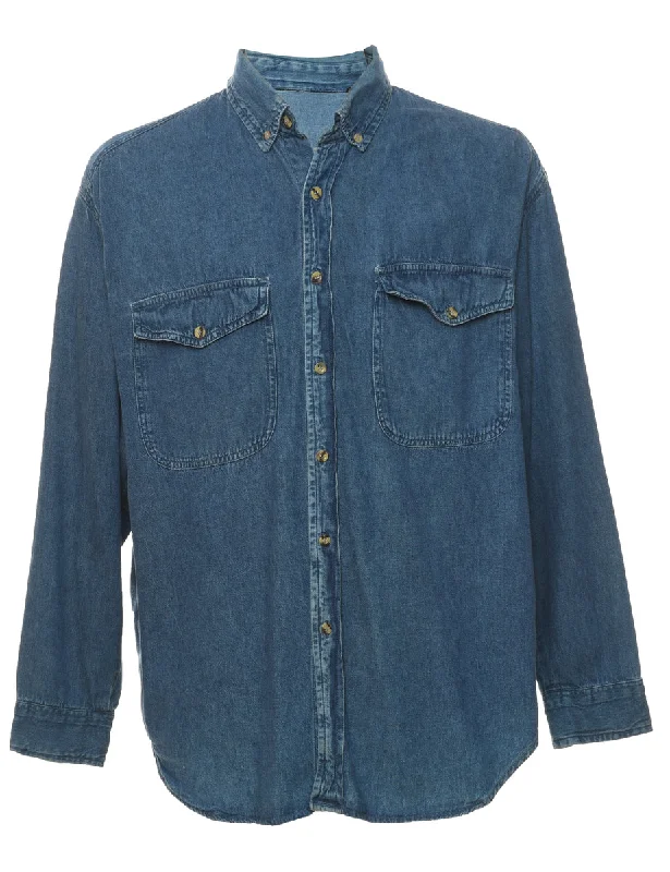 Medium Wash Denim Shirt - L