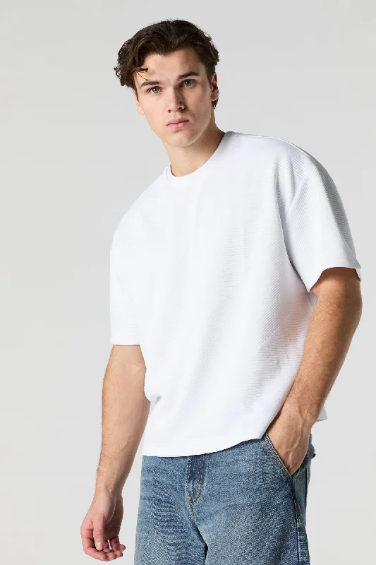 Ribbed Textured Relaxed T-Shirt