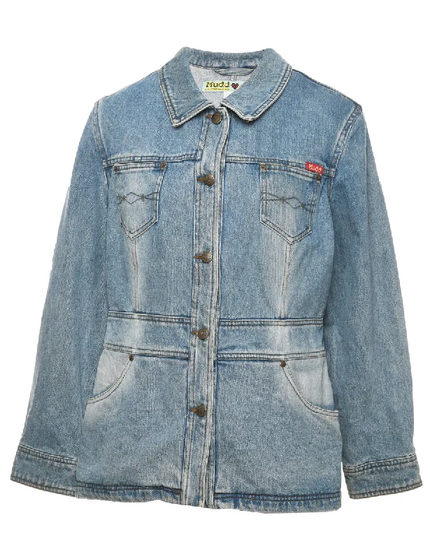 Mudd Stone Wash 1990s Denim Jacket - L