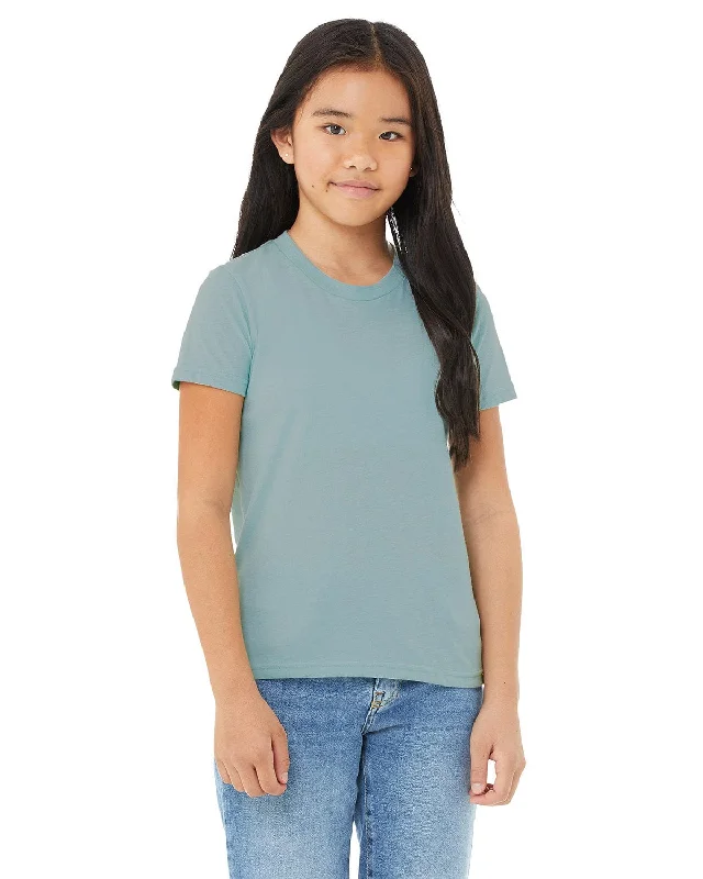 Bella+Canvas Youth CVC Jersey T-Shirt | Hthr Blue Lagoon