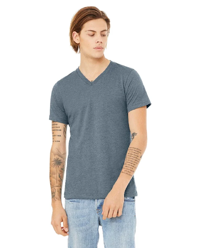 Bella+Canvas Unisex V-Neck T-Shirt | Heather Slate