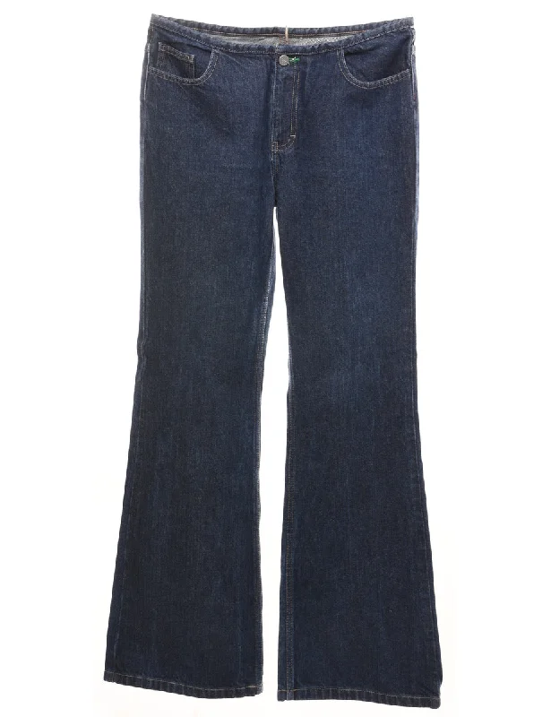 Medium Wash Flared Y2K Jeans - W30 L32