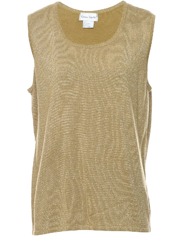 Lurex Thread Pattern Vest - L