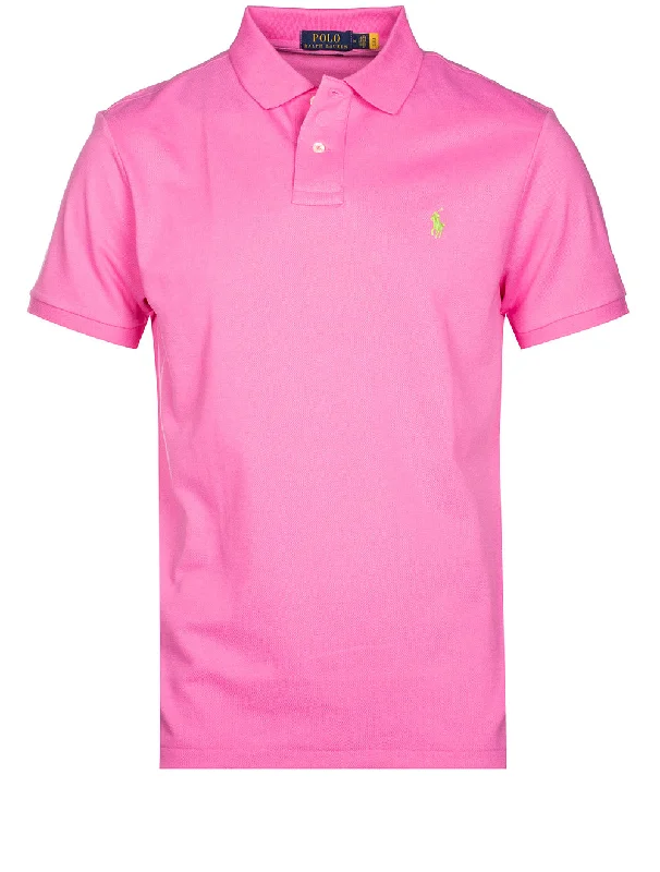 Basic Kurzarm Polo Rosa