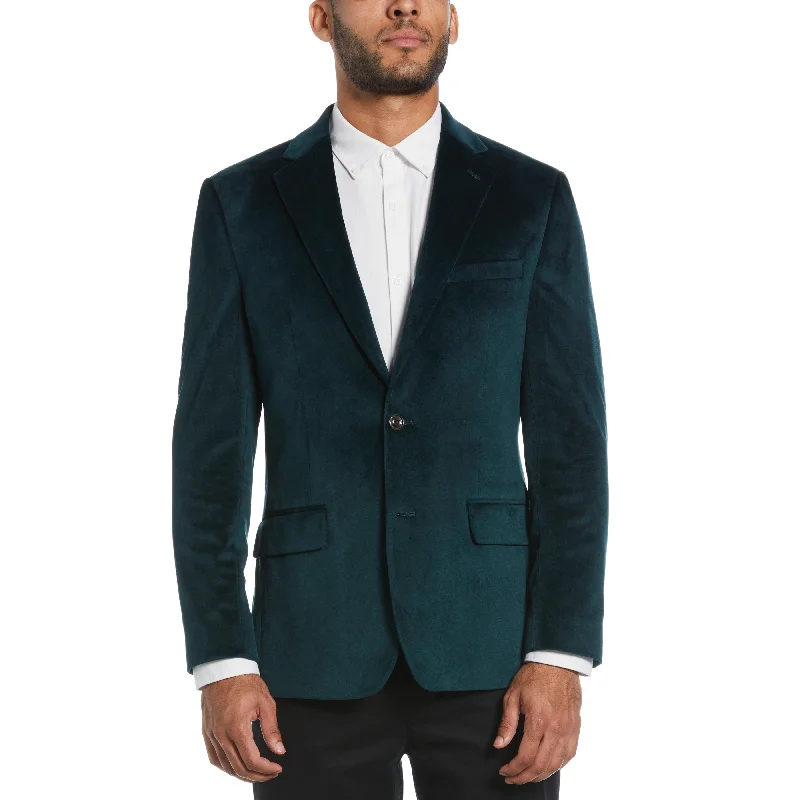 Slim Fit Dark Teal Velvet Sport Coat