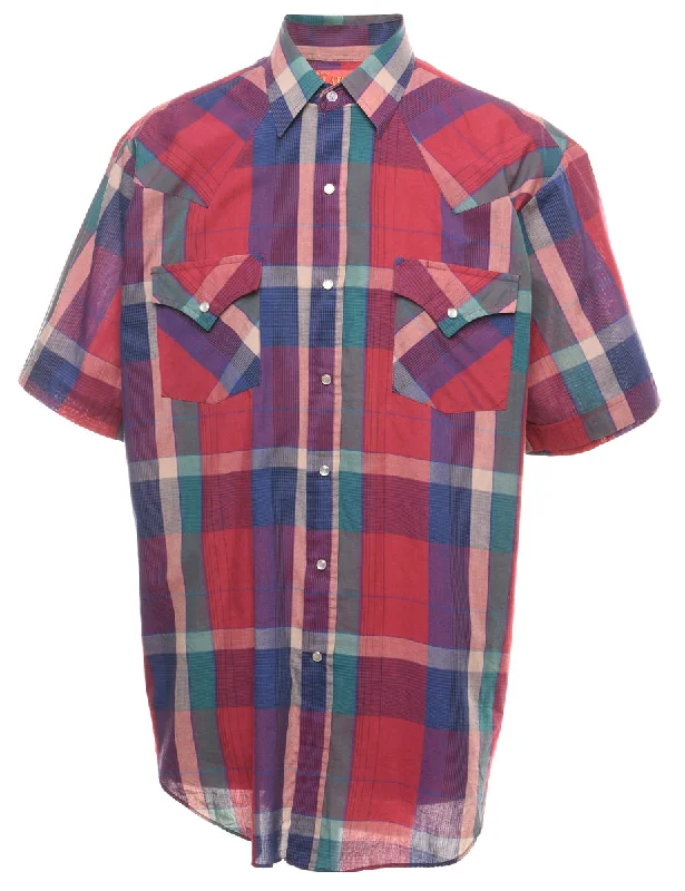 Multi-colour Checked Western Shirt - L