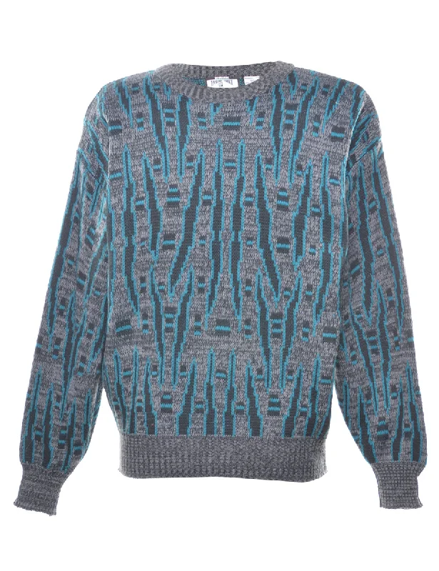 Long Sleeved Patterned Jumper  - XL