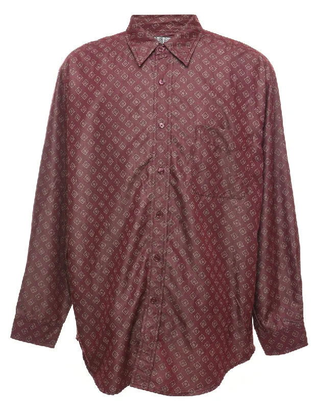 Long Sleeved Patterned Shirt - L