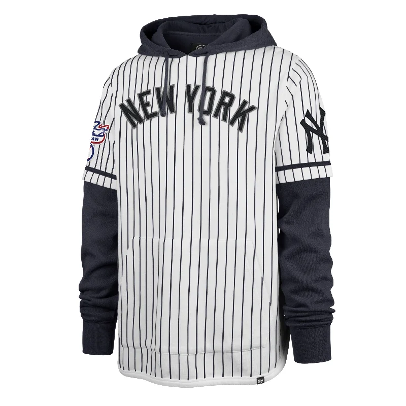 NEW YORK YANKEES PINSTRIPE DOUBLE HEADER '47 SHORTSTOP PULLOVER HOOD