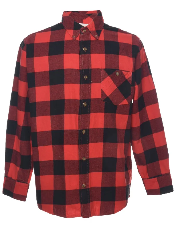 Long Sleeved Checked Shirt - M