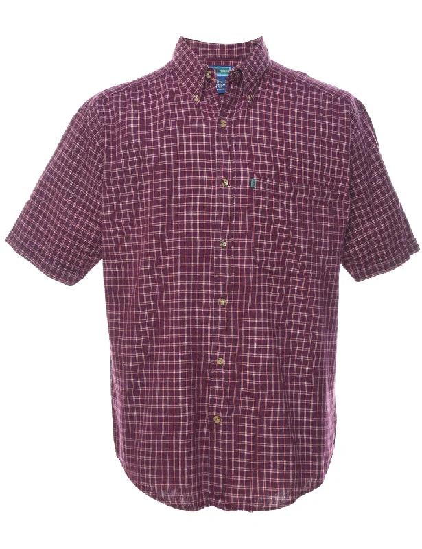 Maroon Checked Shirt - L