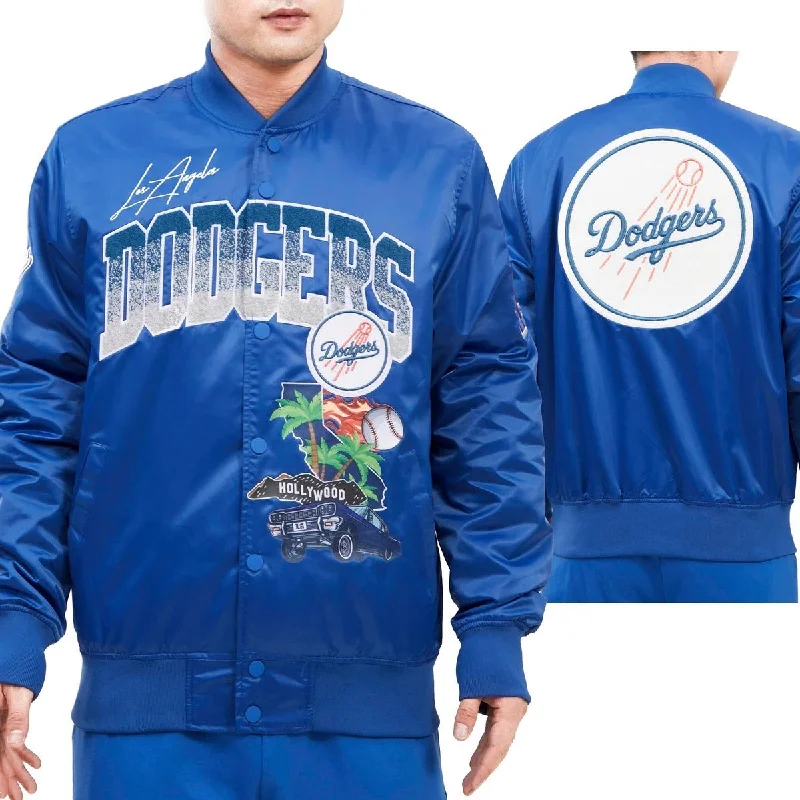 MLB LOS ANGELES DODGERS HOMETOWN MEN'S SATIN JACKET (DOGERS BLUE)