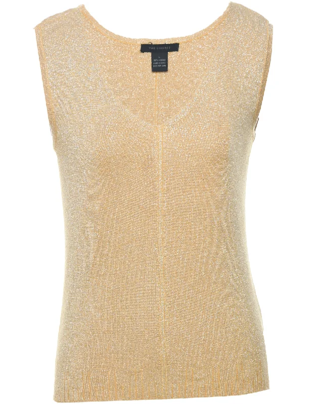 Lurex Thread Pattern Vest - L