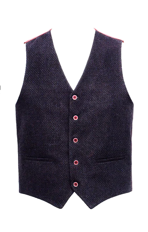 Burgundy Wool Texture Vest