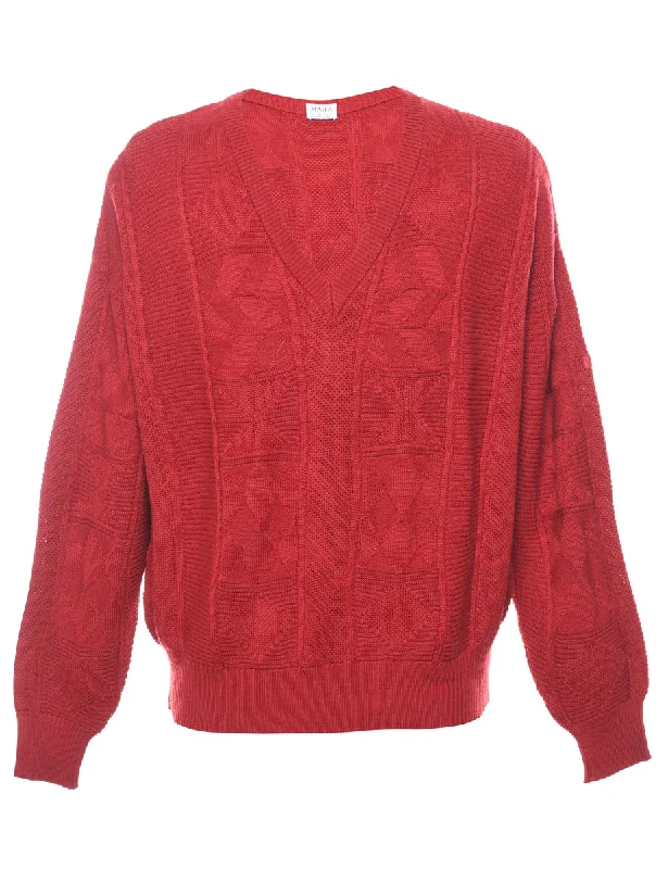 Long Sleeved Red Jumper - XL