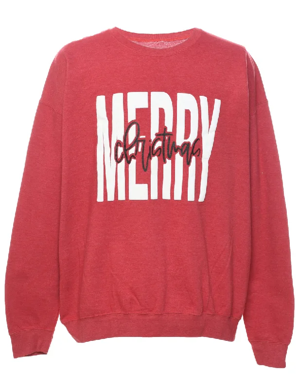 Maroon Merry Christmas Sweatshirt - XXL