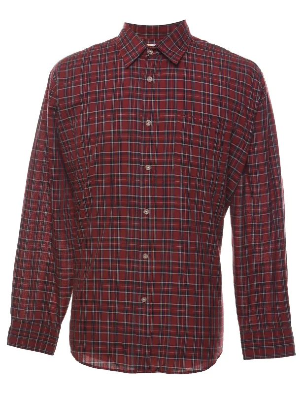 Maroon Checked Shirt - L