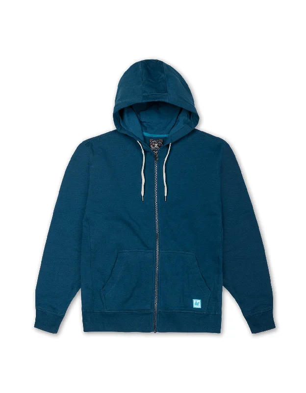 BAIKAL ORGANIC ZIP HOODIE - BLUE