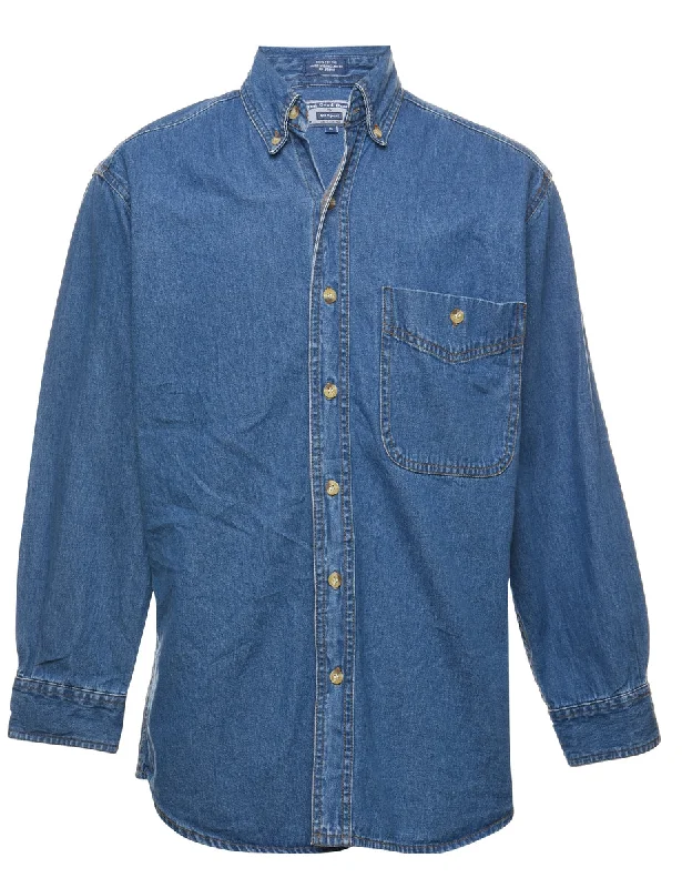 Medium Wash Denim Shirt - S